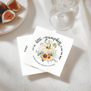Serviette En Papier Petit Citrouille Baby shower d'automne de verdure 