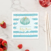 Serviette En Papier Petit Citrouille bleu Automne Baby shower d'automn (En situation)