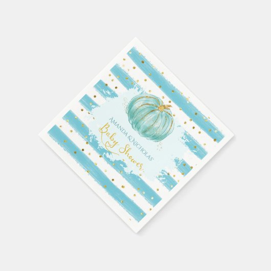Serviette En Papier Petit Citrouille bleu Automne Baby shower d'automn (Coin)