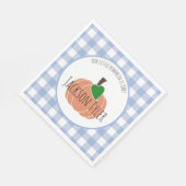 Serviette En Papier Petit Citrouille Buffalo Bleu Plaid 1er Anniversai (Coin)