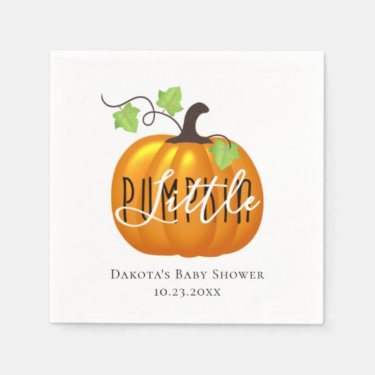 Serviette En Papier Petit Citrouille en chemin | Baby shower mignon (Devant)