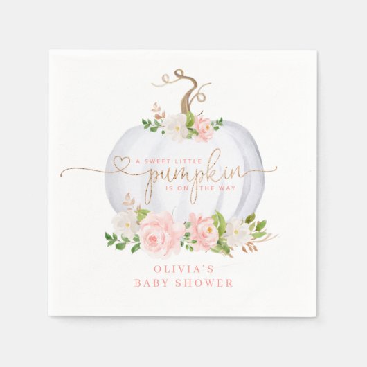 Serviette En Papier Petit citrouille en or rose (Devant)