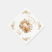 Serviette En Papier Petit Citrouille En Voie Baby shower Neutre (Coin)
