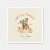 Serviette En Papier Petit Citrouille mignon Automne Teddy Baby shower (Devant)