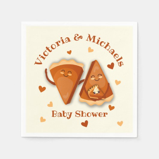 Serviette En Papier Petit Citrouille Pie Baby shower d'automne (Devant)