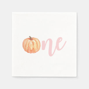 Serviette En Papier Petit Citrouille rose pastel premier anniversaire