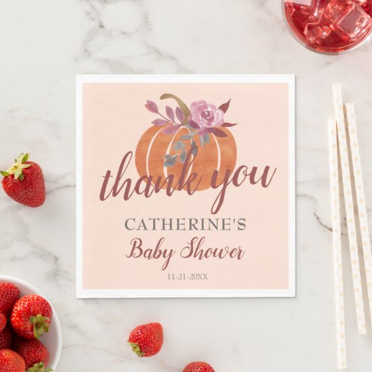 Serviette En Papier Petit Citrouille Rustique Baby shower d'automne Me (En situation)
