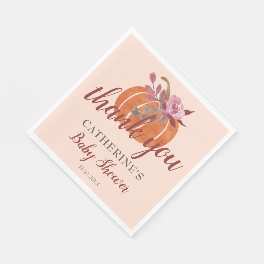 Serviette En Papier Petit Citrouille Rustique Baby shower d'automne Me (Coin)