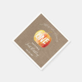 Serviette En Papier Petit Citrouille Rustique Burlap 1er anniversaire (Coin)