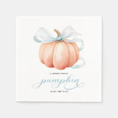 Serviette En Papier Petit Citrouille sur le Baby shower Way Blue Bow (Devant)