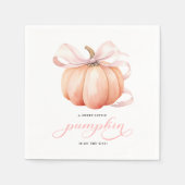 Serviette En Papier Petit Citrouille sur le Baby shower Way Pink Bow (Devant)