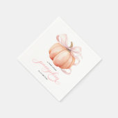 Serviette En Papier Petit Citrouille sur le Baby shower Way Pink Bow (Coin)