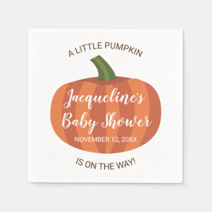 Serviette En Papier Petit Citrouille Sur Le Chemin Automne Baby shower