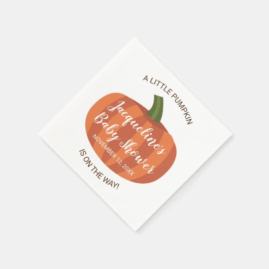 Serviette En Papier Petit Citrouille Sur Le Chemin Automne Baby shower (Coin)