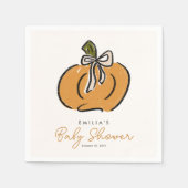 Serviette En Papier Petit Citrouille Sur Le Chemin Baby shower (Devant)