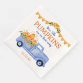 Serviette En Papier Petit Citrouille Triplet Baby shower garçon servie (Coin)