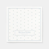 Serviette En Papier petit coeur bleu pâle motif sur mariage blanc (Devant)