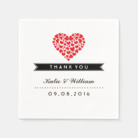 Petit Coeur et Red Love Papier Napkin pour Mariage