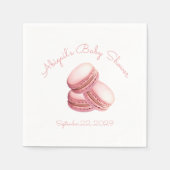 Serviette En Papier Petit Cookie Macaron Pink Girl Baby shower (Devant)