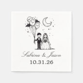 Serviette En Papier Petit couple éffrayant (Devant)