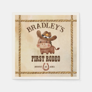 Serviette En Papier Petit cowboy mignon cheval bébé premier rodéo