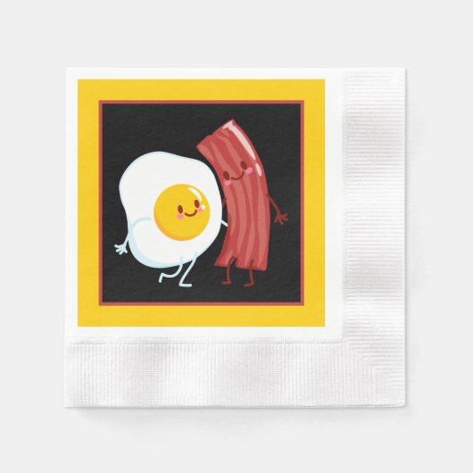 Serviette En Papier Petit-déjeuner au bacon et aux oeufs (Devant)