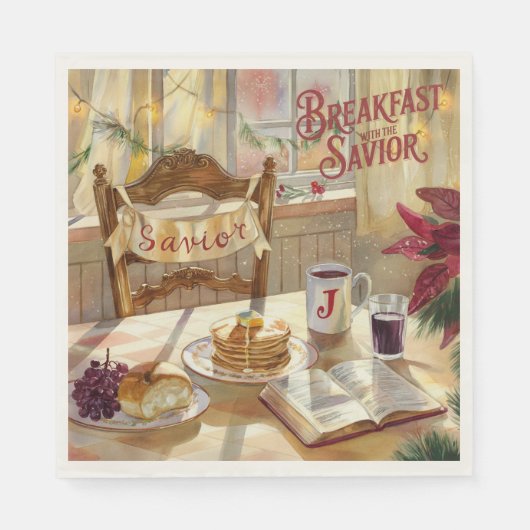 Serviette En Papier Petit-déjeuner avec le Savior - Christian Napkins (Devant)