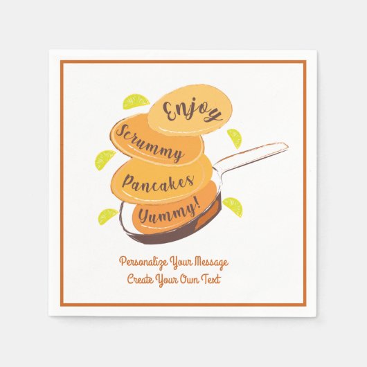 Serviette En Papier Petit-déjeuner Brunch Buffet Pancakes Personnalise (Devant)