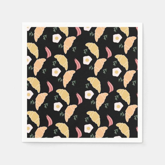 Serviette En Papier Petit-déjeuner Jambon et Cilantro Oeufs sur un Cro (Devant)