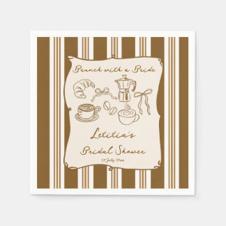 Serviette En Papier Petit-déjeuner tardif avec la mariée rétro café do