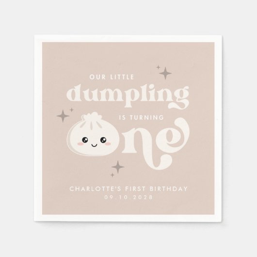 Serviette En Papier Petit Dumpling Bao Dim Sum Premier anniversaire (Devant)