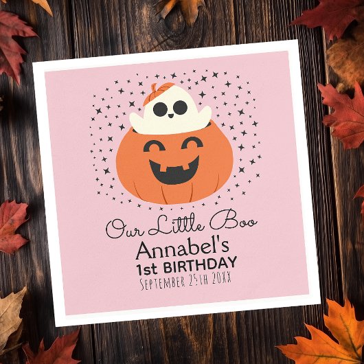 Serviette En Papier Petit Fantôme de Boo Halloween Filles Anniversaire