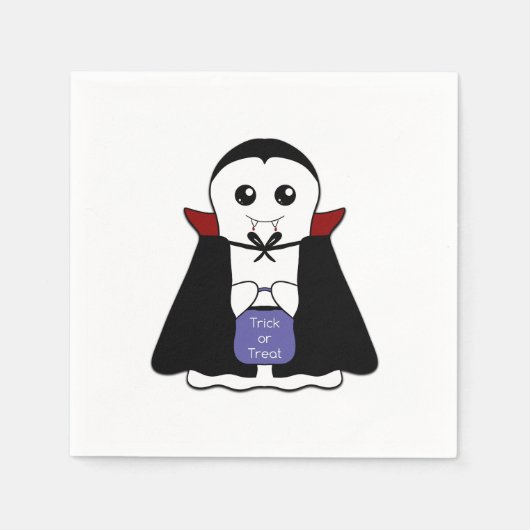 Serviette En Papier Petit fantôme vampire (Devant)