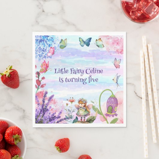 Serviette En Papier petit fée d'anniversaire Papier Napkin (En situation)