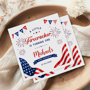 Serviette En Papier Petit feu d'artifice 4 juillet 1er anniversaire
