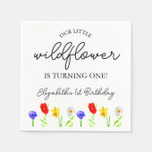 Serviette En Papier Petit Fleur sauvage 1er anniversaire (Devant)