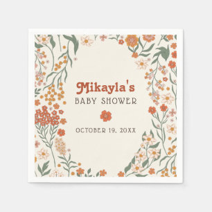 Serviette En Papier Petit Fleur sauvage Automne Rustique Boho Baby sho