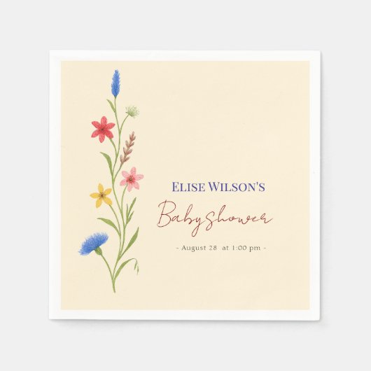 Serviette En Papier Petit fleur sauvage sucré en route (Devant)