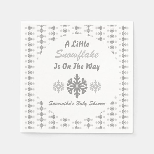 Serviette En Papier Petit Flocon Sur Le Chemin (Devant)