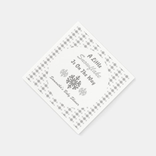 Serviette En Papier Petit Flocon Sur Le Chemin (Coin)