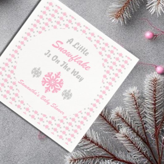 Serviette En Papier Petit Flocon Sur Le Chemin