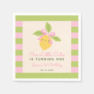 Serviette En Papier Petit Fruit Citron Mignon Rétro 1er Anniversaire