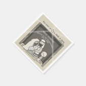 Serviette En Papier Petit garçon à Noël Manger-Joyeux (Coin)
