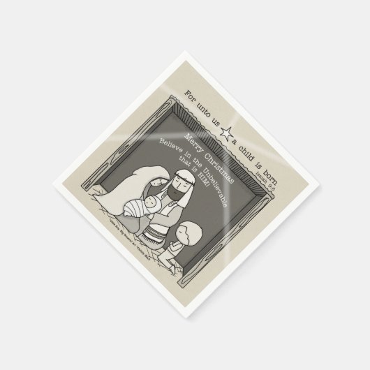 Serviette En Papier Petit garçon à Noël Manger-Joyeux (Coin)