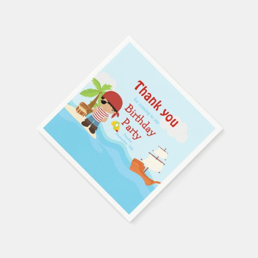 Serviette En Papier Petit garçon afro-américain pirate en rouge Annive (Coin)