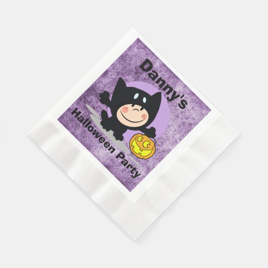 Serviette En Papier Petit garçon en costume avec Citrouille PurpleDama (Coin)
