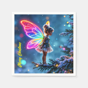 Serviette En Papier Petit imaginaire lumineux de fée de Noël