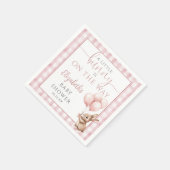 Serviette En Papier Petit Lapin Balloons Rose Baby shower fille (Coin)