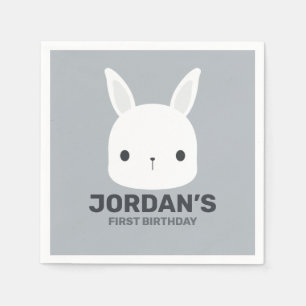 Serviette En Papier Petit lapin de lapin mignon avec nom personnalisé