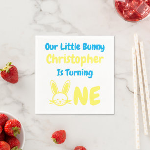 Serviette En Papier Petit Lapin Garçon 1er Anniversaire